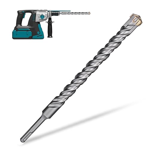 3/4 Inch x 12 Inch SDS Plus Rotary Hammer Drill Bit, Cross Tip Double Threaded Carbide Tipped for Concrete, Brick, and Stone (3/4" x 9.5" x 12")