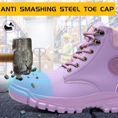 Steel Toe Boots for Women Men Waterproof Lightweight Safety Shoes