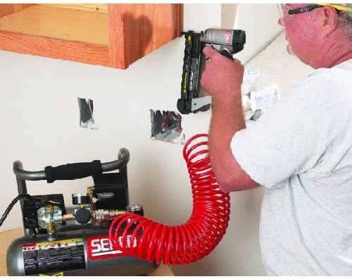 SENCO Pneumatic Brad Nailer 18 Gauge, Air Compressor Hose Combo (PC0947)