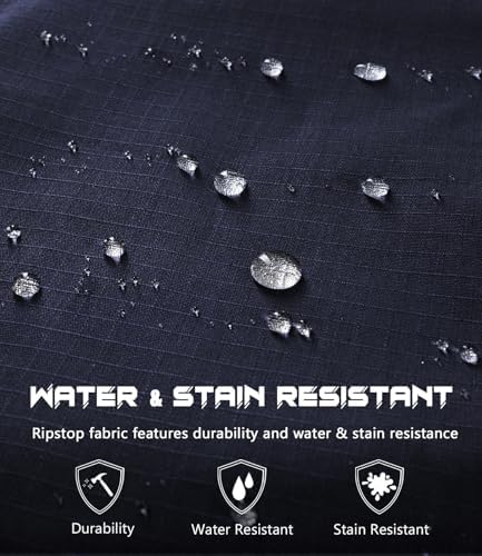 Mens Cargo Work Pants Durable Ripstop Tactical Pants with 7 Pockets Outdoor Water Resistant Hiking Woking Construction Pants
