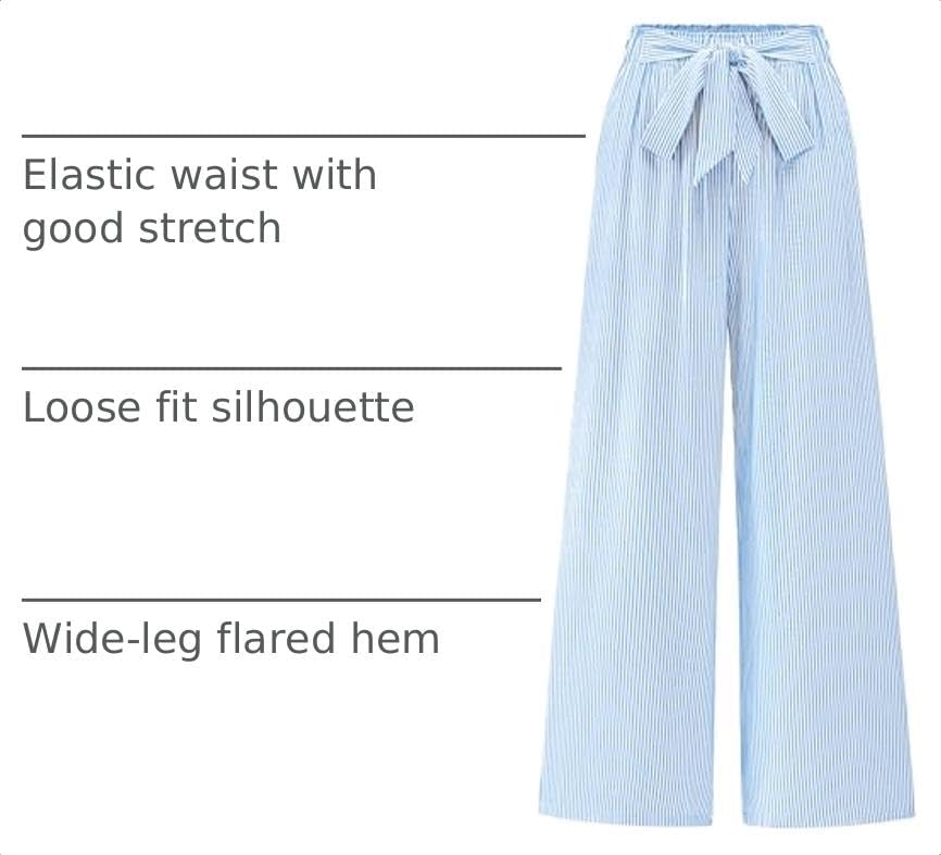 BTFBM Striped Palazzo Pants for Women Fall 2026 Wide Leg Dress Work Pants