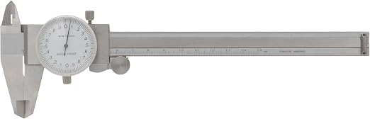 CME Metric Dial Calipers, 0 to 150mm Measurement Range, 0.02mm Measurement Increment, ±0.05mm Accuracy, Black Dial Face Color