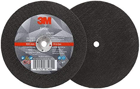 3M Silver Cut-Off Wheel, 87460, 60+, T1, 4 in x 0.035 in x 1/4 in