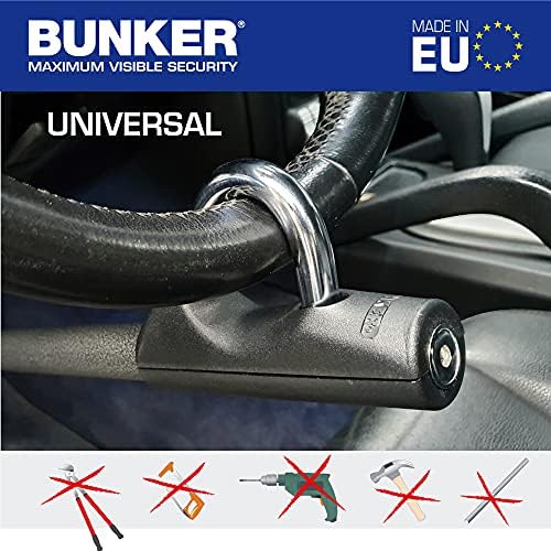 Bunker BB83/B High-end Steering Wheel Brake Pedal Lock, Up to 80cm, Easier and More Precise Adjustment, Heavy Dutty Universal Clutch Anti Theft Bar Lock Device for Car Truck Van, Motorhomes Camper