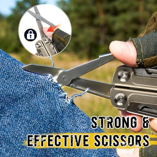 BIBURY 24-in-1 Titanium Multitool Pliers, 8.7oz EDC Pocket Tool, 2048DT