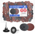 300Pcs 2 inch R-Type Quick Change Aluminum Oxide Surface Conditioning Sanding Discs Set 180 Grit with Adapter & Backing Pad