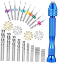 Uonlytech 152pcs Precision Hand Drill Set Pin Vise and Mini Drill Bits for Crafting Jewelry Making and Model Assembly Compact and Lightweight Design