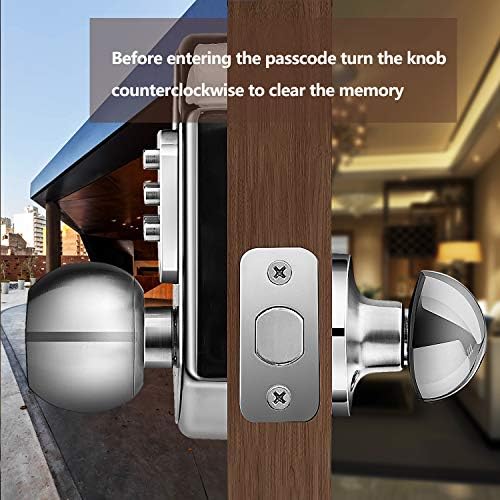 Keyless Entry Door Lock - Door Locks with Keypads, Deadbolt Lock Keypad Door Knob, Stainless Steel (Pass Code or Key) 100% Mechanical, No Electronic Gray