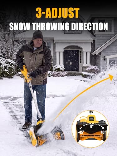 16" Cordless Snow Shovel Compatible with DeWalt 20V MAX Battery (Bare Tool)