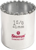 Starrett Diamond Grit Hole Saw 1-5/8" Dia, 1-1/2" Cutting Depth | Ideal For Drilling Small Diameter Holes, 5/8-18 Thread, XA2/XA10 Arbor Type, Silver, KD0158-N