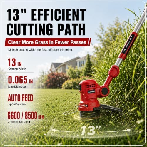 PowerSmart 40V Cordless Lawn Care Combo Kit, 13" String Trimmer & Edger and Axial Leaf Blower, Battery Powered Yard Clean-Up Set with 4.0Ah Lithium-Ion Battery and Charger Included