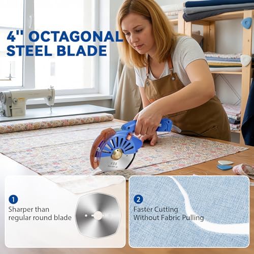 BAOSHISHAN 100mm Plug-in Electric Fabric Rotary Cutter Heavy Duty