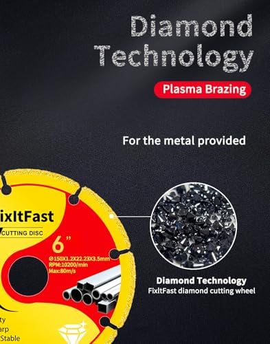 FIXLTFAST Diamond Metal Cutting Wheel 6 x 7/8" for Angle Grinder - 2PCS