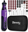 Diamondg CR400 Variable Speed Rotary Tool Kit with Accessories, Cordless Precision Grinder for Grooming, Detailing, Polishing & Light Cutting, Storage Case Included, Purple