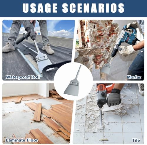 SDS Plus Floor Scraper, 5in x 10in SDS Plus Chisel, Tile Removal Tool for Rotary Hammer & Demolition Hammer, Removes Thinset, Tile, Vinyl, Linoleum, Carpet & Hardwood Flooring