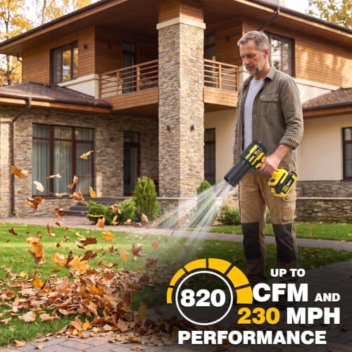 820 CFM 980,000 RPM Cordless Leaf Blower for DEWALT 20V Battery