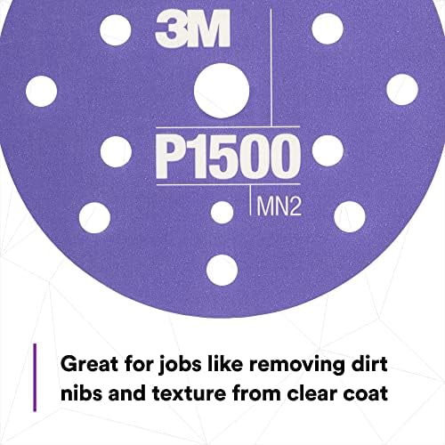 AMAPR 3M Hookit Flexible Abrasive Disc 34409, 6 in, 1500+ Grade, 25 Pack