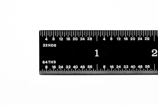 PEC Tools 18" Flexible Metal Ruler, Stainless Steel with Black Chrome Finish, High Contrast, 16R Graduation (1/32", 1/64", 1/50", 1/100"), Easy to Read Machinist Rule for Professionals, Made in USA