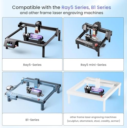 Longer Rotary Roller Series, Rotary Extension for Ray5/B1 Series, Other Frame Engraving Machines (Must with 12Pcs Riser), Y-axis Rotary for Engraving Cylindrical Objects, Tumbler, Size 323*80*112mm