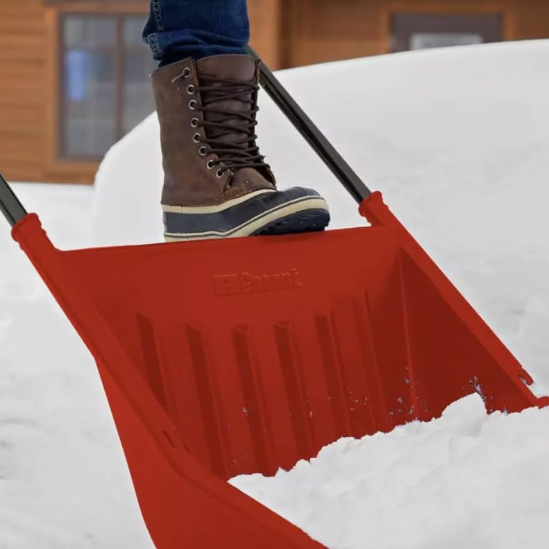 NEW Sleigh Shovel 24in Large High Capacity Poly Blade Ergonomic Handle Move Snow，