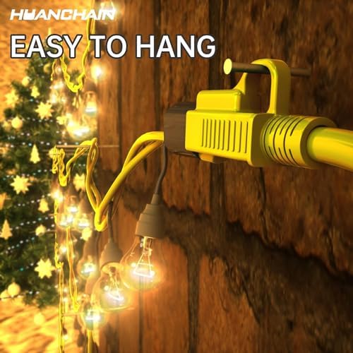 HUANCHAIN Indoor Outdoor Yellow Extension Cord 60 FT Waterproof 16/3 Gauge