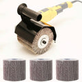 Burnishing Polishing Machine Adapter for Angle Grinder, US 5/8-11 Spindle Thread,Handheld Electric Stainless Steel Polisher for Metal, Stainless Steel, Wood (3Pcs Flap Wheels).