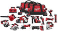 Milwaukee 15-Tool Combo Kit (18V Lithium-Ion, 4.0Ah Batteries, 6-Port Charger, 3 Bags)