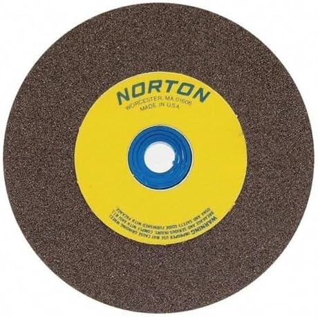 Norton Bench and Pedestal Abrasive Wheel, Type 01 Straight, Aluminum Oxide, 1" Arbor, 8" Diameter, 1" Thickness, Coarse Grit (Pack of 1)