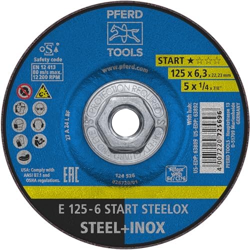 PFERD Start STEELOX 5" x 1/4" x 5/8"-11 Grinding Wheel (Pack of 10)