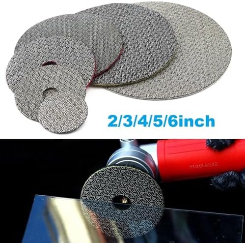 4PCS Electroplated Diamond Sanding Paper Sheet Pad, 60# 100# 200# 400# Grit 4 inch 100 mm Grinding Sandpaper Pad Hook and Loop Backing for Metal Glass Porcelain Ceramic Hand Polishing Trimming