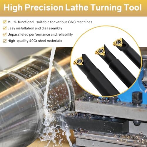 SNR0008K11, SNR0010K11, SNR0012M11 Indexable Lathe Turning Tool 12Pcs Kit, 3 Pcs Metal Lathe Tools Holder Set, with 9Pcs 11IR A60 Carbide Inserts Turning Inserts Carbide Turning Tool