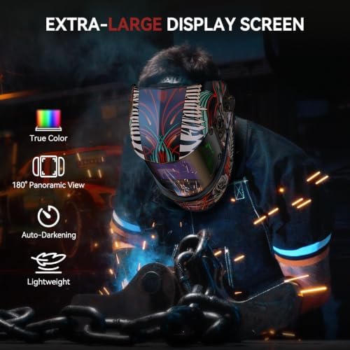 ARCCAPTAIN Welding Hood, 180° Panoramic View Auto Darkening Welding Helmet