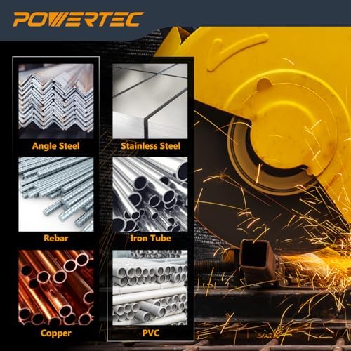 POWERTEC Chop Saw Blade, 14" Metal Cut-Off Wheel, 5 Pack (14022)