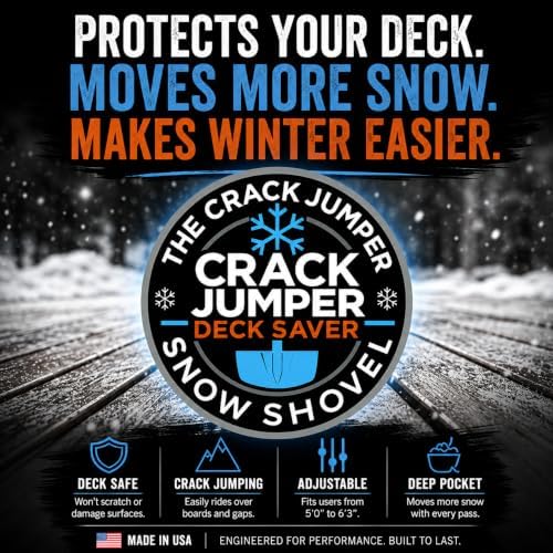 Snow Shovel for Decks & Driveways – Deck Saver™ Crack Jumper 24" Snow Shovel, Won’t Damage Decks