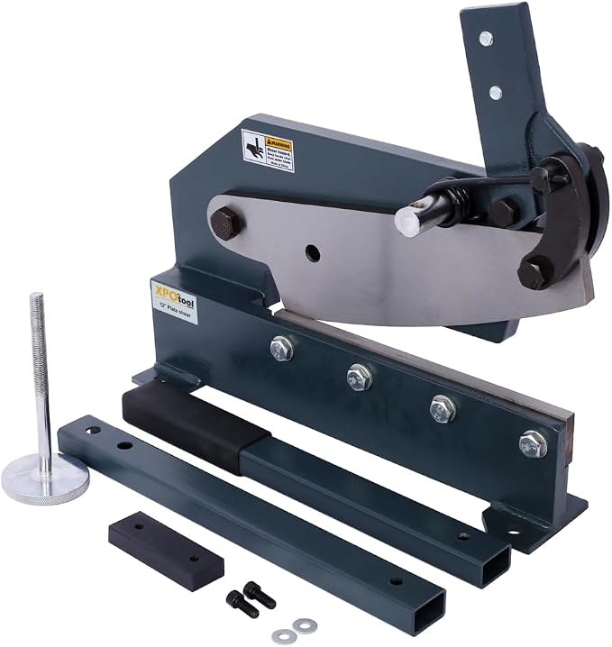 Metal Shears, Heavy-Duty Sheet Metal Cutter for Industrial Use, Hand Plate Shear, High Carbon Steel Blade, Effortless Cutting, Shrinker Stretcher Compatible, Workbench Mountable (10-Inch)