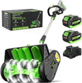 40V Brushless Cordless Snow Shovel, 13.5Inch Electric Snow Blower with 2X 4.0Ah Batteries & Quic Charger, Battery-Powered Snow Removal with 16.5FT Throw Distance for Patio, Deck, Driveway