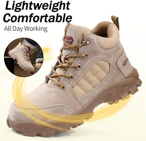 GUSAYEX Steel Toe Boots for Men Puncture Resistant Work Boots