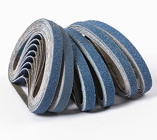 3/8 x 13 Inch Zirconia Sanding Belts, 40PCS Assorted Grits (#40/#60/#80/#120), for Metal Polishing, Rust Removal, and Woodworking