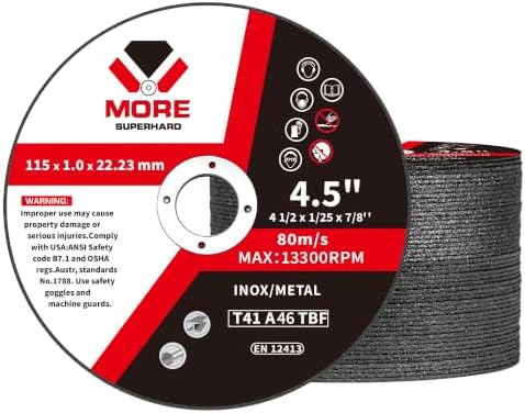 Cut Off Wheels 4-1/2 Inch, 50 Pack Cutting Discs, 4.5" x 0.047" x 7/8" for Angle Grinder, Metal & Stainless Steel Fast Cutting