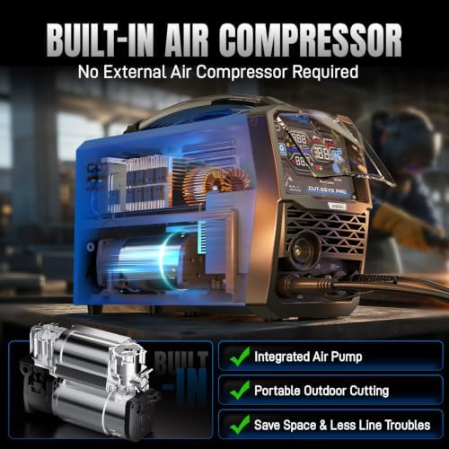 ANDELI Non-HF Plasma Cutter with Built-In Air Compressor 55A，1" Max Cut