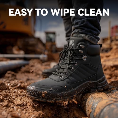 ANGRYRAM Steel Toe Boots for Men Women Puncture Proof Work Boots
