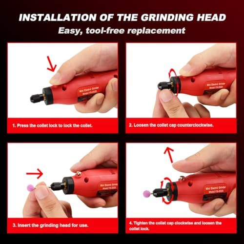 Cordless Rotary Tool Kit 6 Variable Speeds Grinder Tool Compatible with Milwaukee 18V Battery (NO Battery) with 24 Accessories for Drilling, Grinding, Polishing, Engraving and DIY