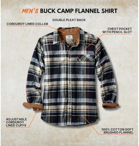 Legendary Whitetails Mens Flannel Long Sleeve Button Down 100% Cotton Shirt