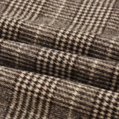 IDEALSANXUN Plaid Skirts for Women Fall Winter Knee Length Pencil Wool Skirt with Slit