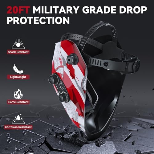 ARCCAPTAIN Auto Darkening Welding Helmet, 3.94"X3.66" Large Viewing Screen