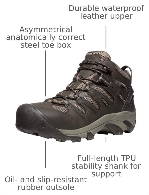 KEEN Utility Men's Lansing Mid Height Steel Toe Waterproof Work Boots
