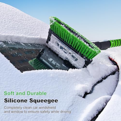 SEAAES 50 Inch Truck Snow Brush and Ice Scraper with Squeegee