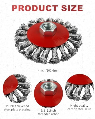 Rocaris 45 Pack 4 Inch Wire Wheel Brush for 4 1/2 Angle Grinder