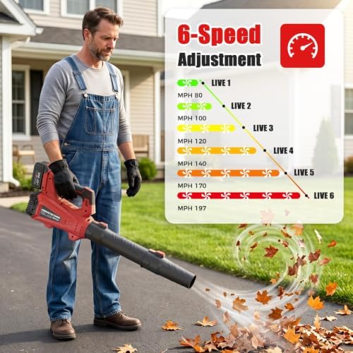 930CFM Electric Leaf Blower Cordless with 2 X 4.0 Batteries and Charger