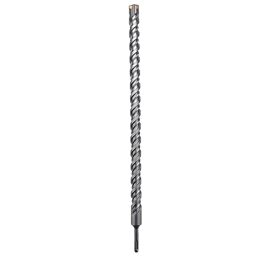 1-1/8 inch x 31.5 inch SDS Max Rotary Hammer Drill Bit, Carbide Tipped Concrete Drill Bits for Concrete, Brick, Cement and Stone, 31.5 inch Length (1-1/8 in x 31.5 in)